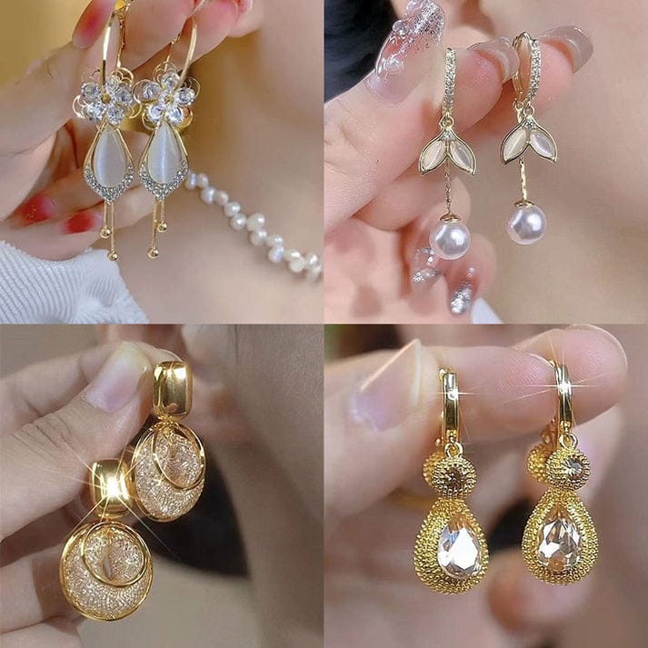 Korean Vintage Metal Flower Long Dangle Earrings For Women Girls Brincos Temperament Pendientes Mujer Jewelry