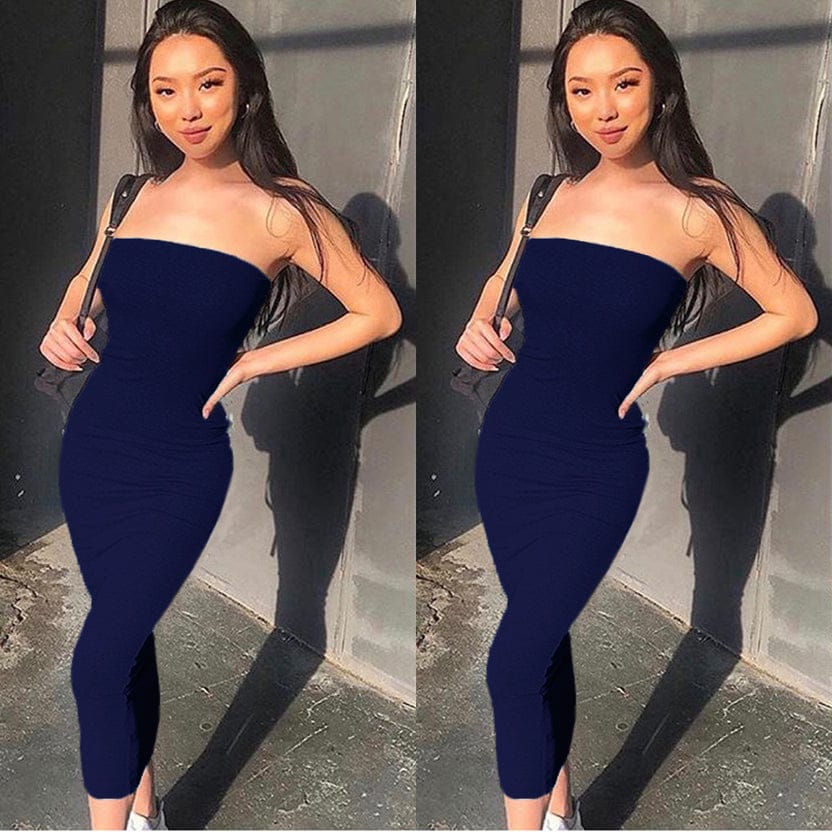 Sleeveless Wrapped Chest Long Beach Dress Women Clothing Summer