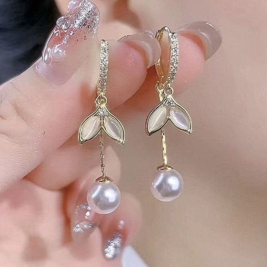 Korean Vintage Metal Flower Long Dangle Earrings For Women Girls Brincos Temperament Pendientes Mujer Jewelry