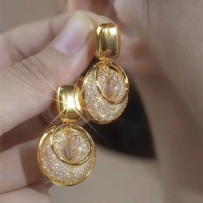 Korean Vintage Metal Flower Long Dangle Earrings For Women Girls Brincos Temperament Pendientes Mujer Jewelry